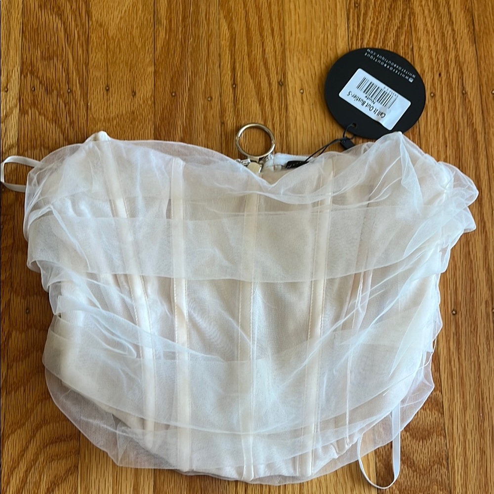 White Fox White Sheer Corset Top
